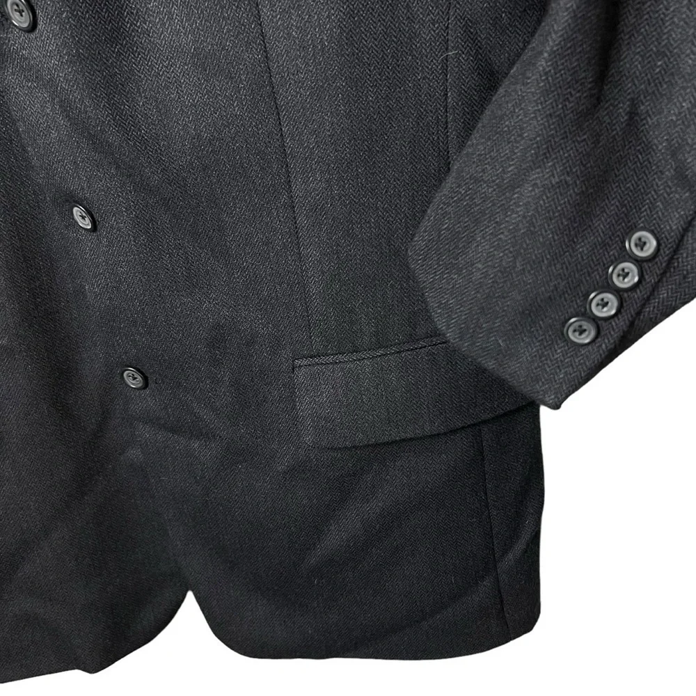 Jones New York Sport Coat Blazer Jacket Mens 43R Lambswool Cashmere Charcoal